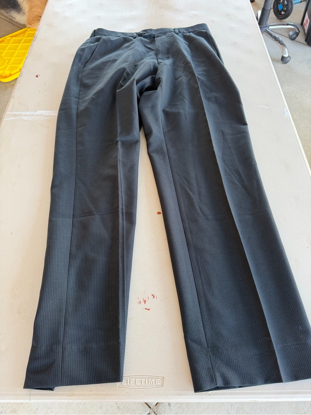 Marks & Spencer Charcoal Grey Pinstripe Dress Trousers
